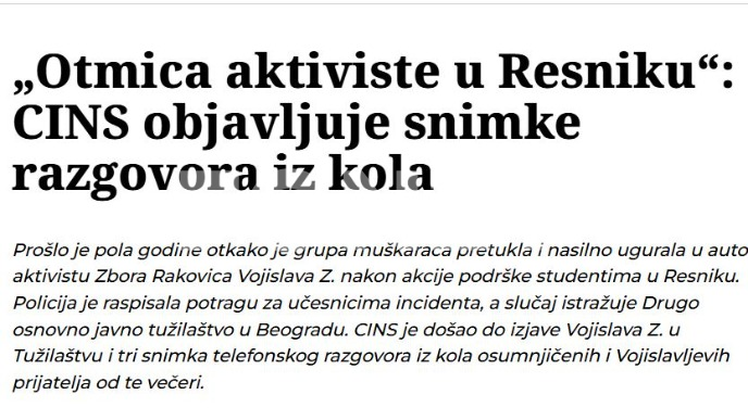 Snimci napada u Resniku